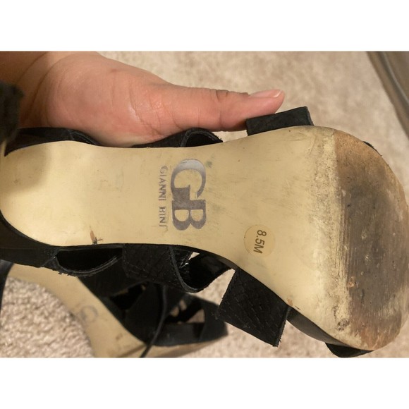 Gianni Bini Get Away Black Heels Sandals Stiletto US 8.5 - Picture 4 of 4